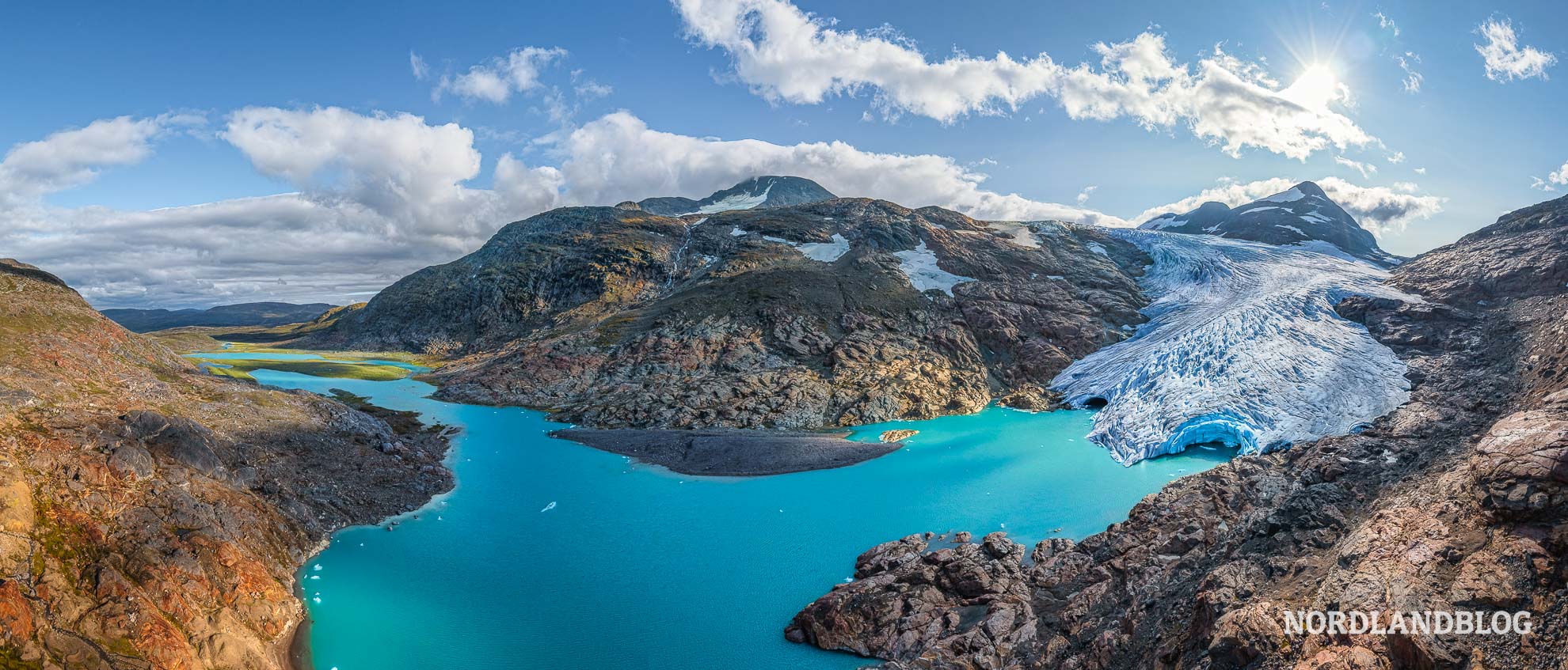 Panorama Wanderung Gletscher Austre Okstindbreen